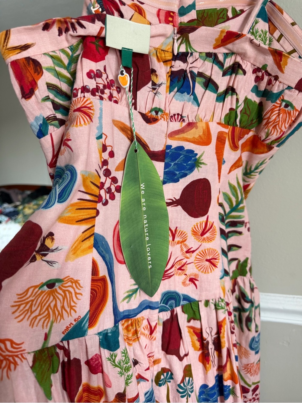 Farm Rio Strapless Maxi Dress small - Picture 10 of 11